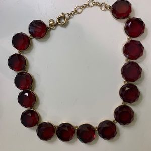 J crew red jeweled necklace
